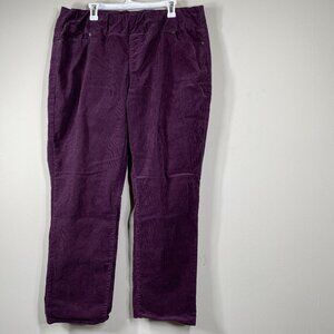 Coldwater Creek Corduroy Pull On Jeans Women's 18 High Rise Purple Casual